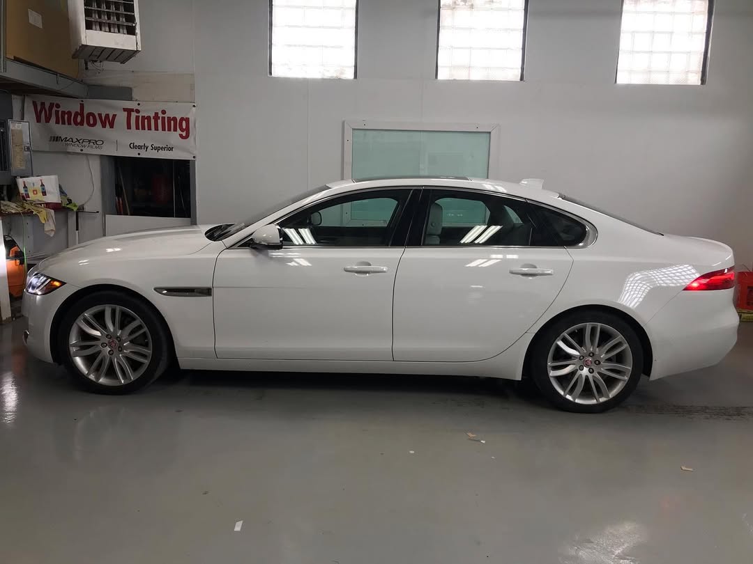 Vehicle before window tint installation