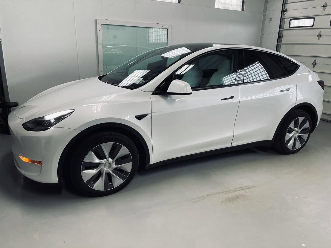 Vehicle before window tint installation